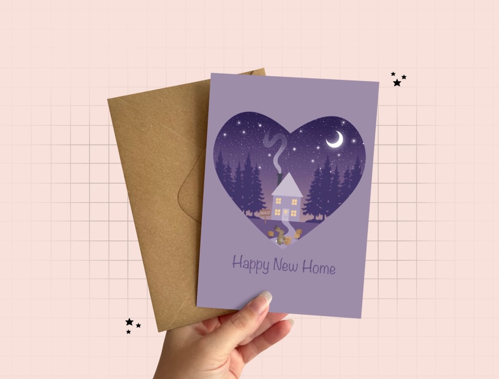 Happy New Home Greeting Card, Moving Home Card, Housewarming.