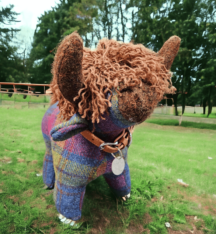 Harris Tweed Highland Cow Doorstop