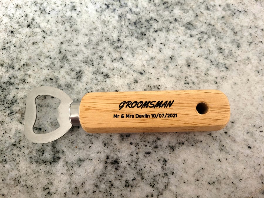 Personalised Wooden Engraved Bottle Opener