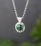 Malachite Stone and Sterling Silver Necklace