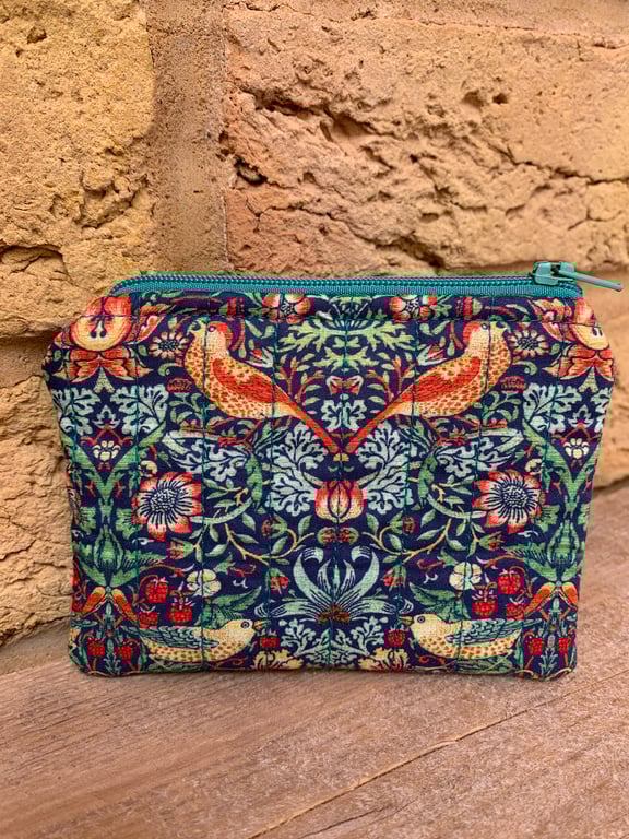 William Morris Quilted Fabric Midi Purse