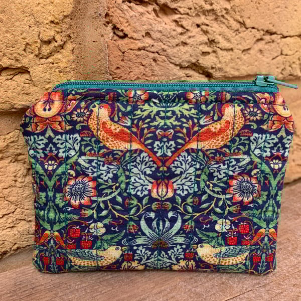 William Morris Quilted Fabric Midi Purse