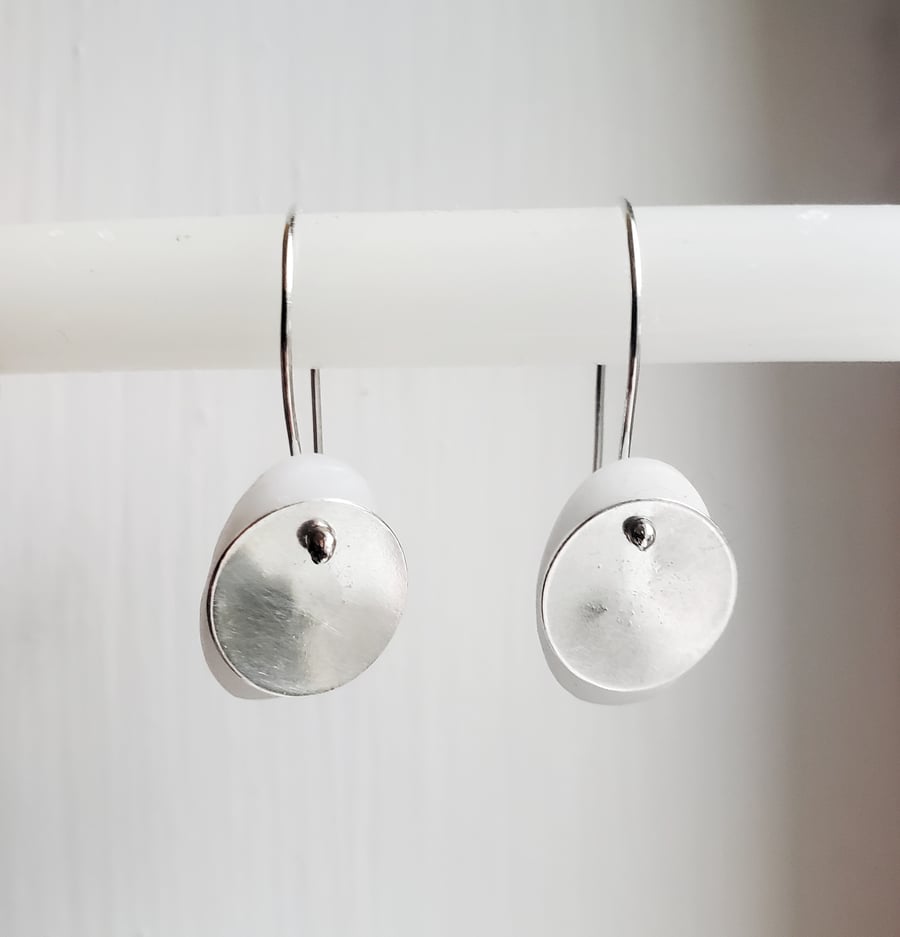 'Winter Trees' drop silver dangly earrings