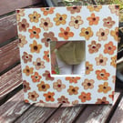 Flower mirror, mirror with flowers on it, painted mirror