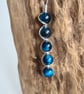 Handmade 925 Silver & Turquoise Blue Tiger Eye Pendant Necklace with Chain Gift  - Image 9