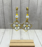 Gold Floral Pearl Earrings with Faux Pearl Beads – Handmade Jewellery