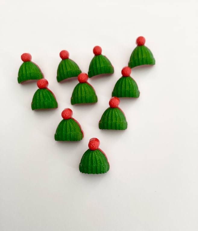 Green Bobble hat novelty buttons 15mm
