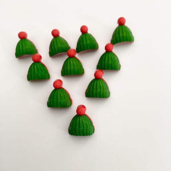 Green Bobble hat novelty buttons 15mm