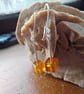 Baltic Amber Cognac Cube and Sterling Silver Earrings - Image 2