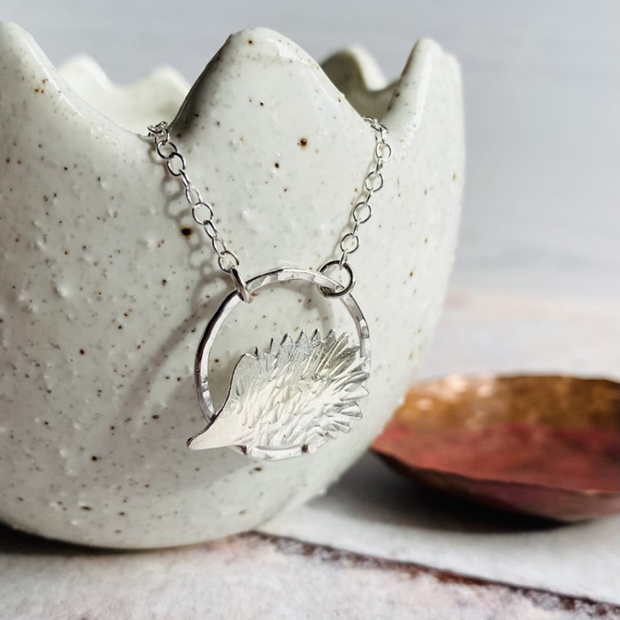 Hedgehog silver necklace