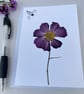 Handmade Real Pressed Flower Cosmos and Bee Greeting Card - Image 2