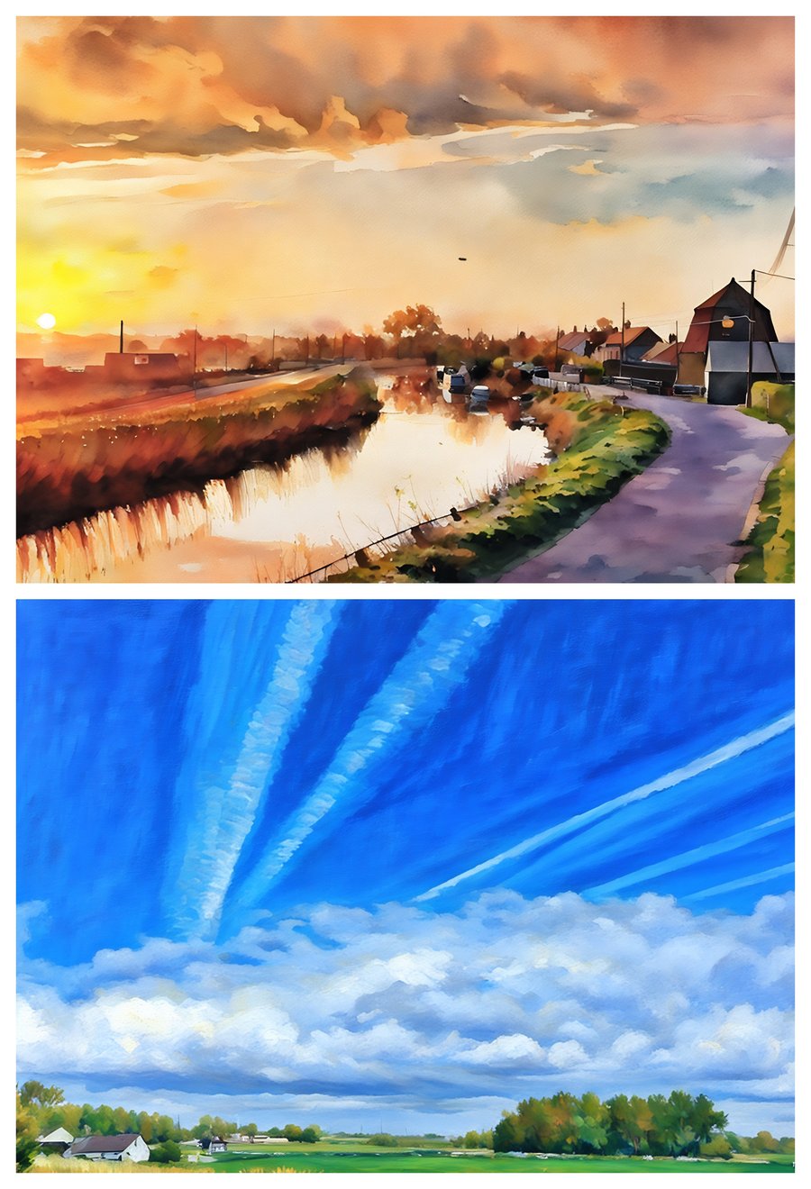 Pack of 2 Greeting Cards Norfolk Scenes A5