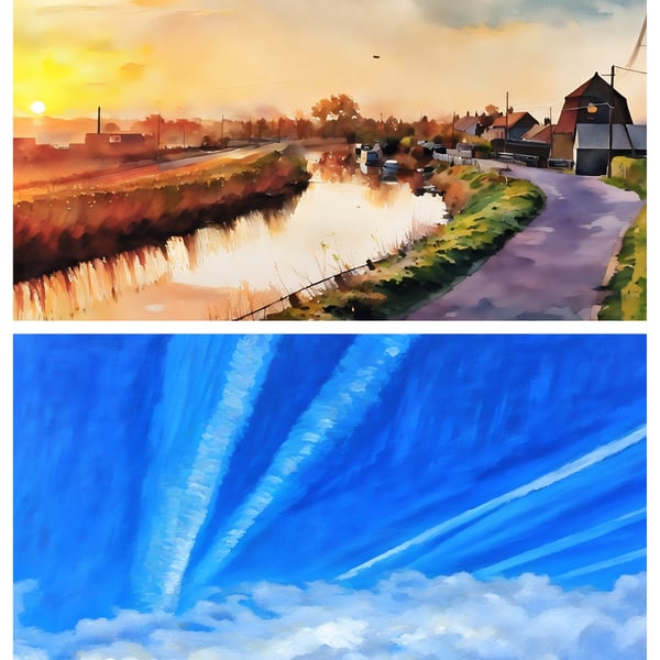 Pack of 2 Greeting Cards Norfolk Scenes A5