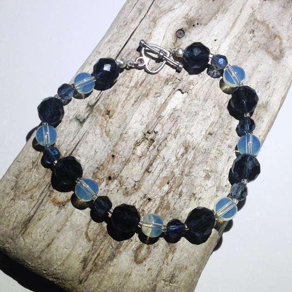 Dark and Light Bead Bracelet - UK Free Post