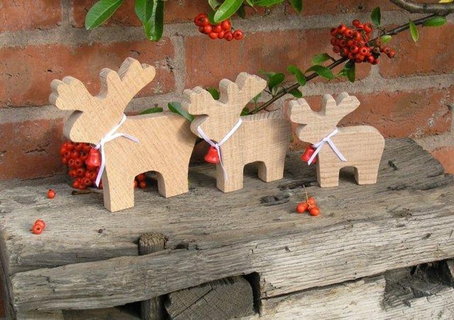 Christmas Trio of  Rustic Reindeer