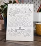2027 Colouring Desk Calendar with Journal Prompts