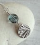Botanical silver pendant with yew leaf design. - Image 2