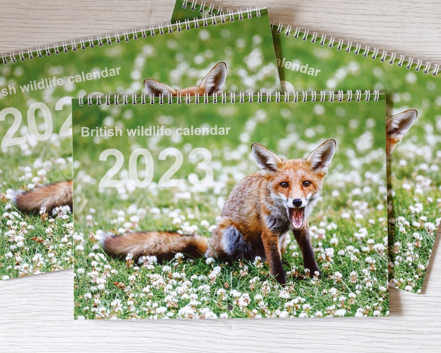 2023 calendar of British wildlife.A3 wall hanging 