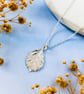 Blackberry Leaf Pendant - Recycled Silver Real Leaf Necklace - Image 2
