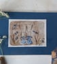 ' Girl in nature ' limited edition hand printed print - Image 1
