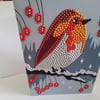 Christmas card. Robin red breast. Handmade Christmas card. Ref 470