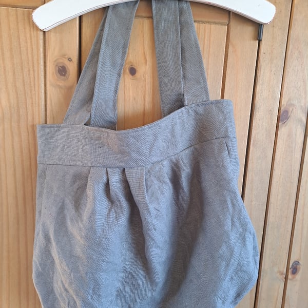 Sage green linen slouch bag 