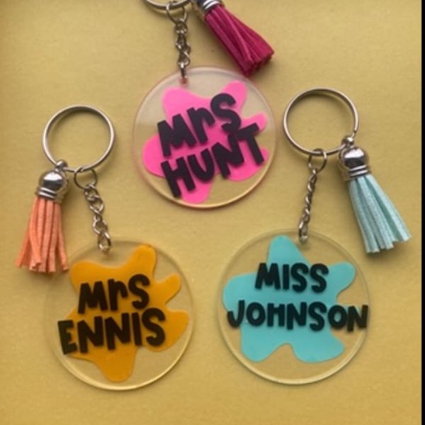 Beautiful personalised keyring - teacher gift, Christmas gift, birthday gift