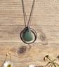 Sea Glass and Recycled Sterling Silver Necklace, Teal Green Scottish Sea Glass - Image 1