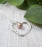 Heart Necklace in Sterling Silver with Champagne Pearl - Image 4