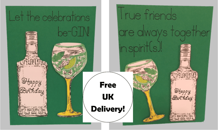 Celebrations Be-GIN - Card for a gin lover - Personalised
