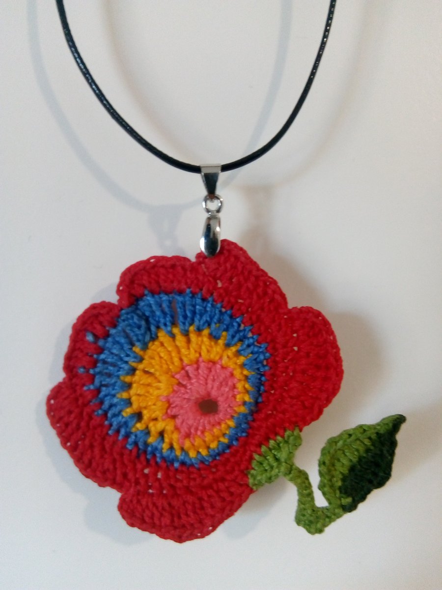 Crocheted hungarian "Matyo" flower