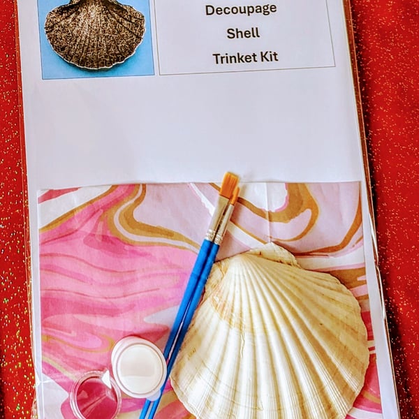 PINK Scallop Shell Jewellery Trinket Dish Craft Kit
