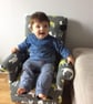 Kids Chair Brown Faux Leather Children's Armchair Boys Girls Seat Bedroom Baby - Image 4