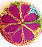 Buttons 1 inch button Hand Dyed Silks and Cottons Free Machine Embroidery Button