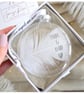 Mum and Dad Memorial Round Feather Bauble, In Memory of Parents, Round Glass Chr - Image 1