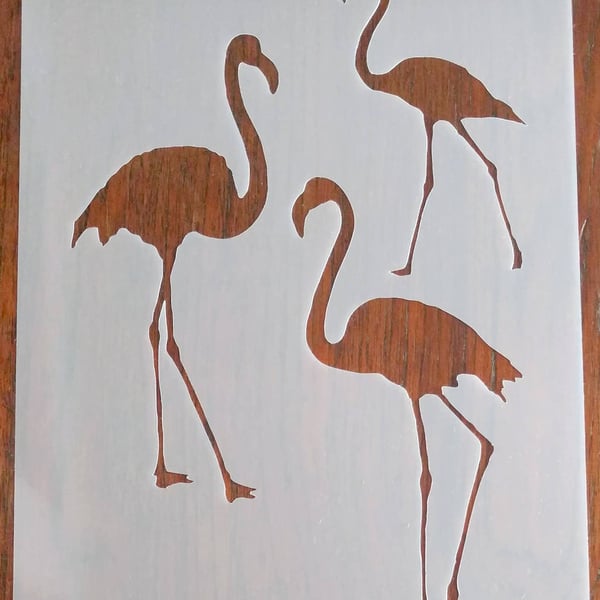 Flamingos Stencil Mask Reusable PP Sheet for Arts & Crafts