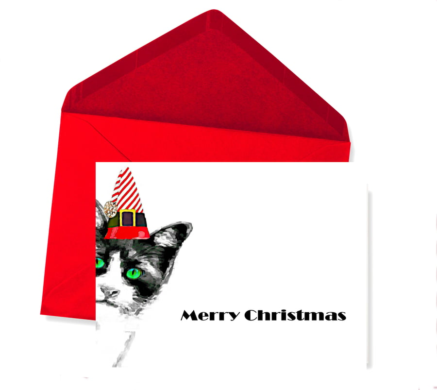 Is it Christmas Yet? - Cat Peeping, Christmas Card