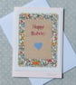 Hand-stitched card with Liberty fabric and applique heart - Image 4