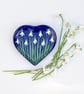 Snowdrop Heart Dish - Hand Painted 