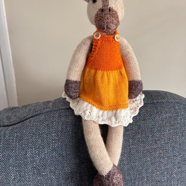 Isabelle the giraffe, from a design by Louise Crowther