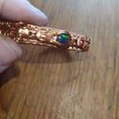 Ethiopian Opal Copper wire wrapped Bangle
