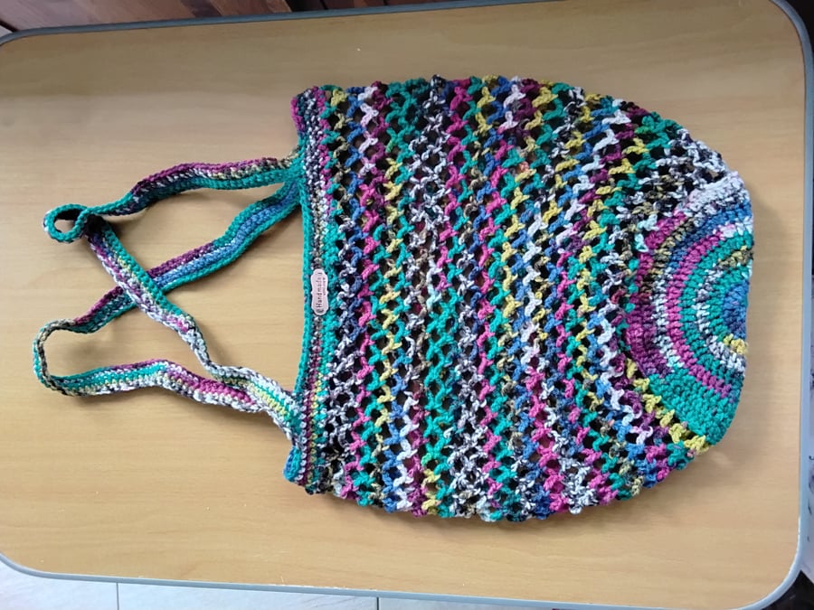 Crochet Medium Market Bag, String Bag Folksy