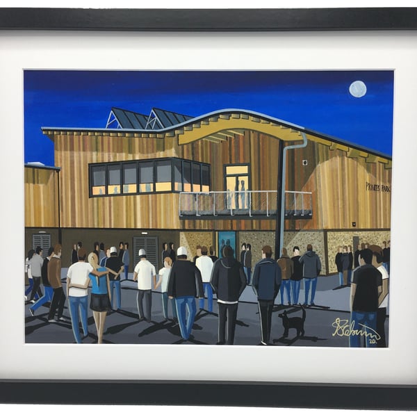 Dartford F.C, Princes Park Stadium. Framed, Football Art Print.