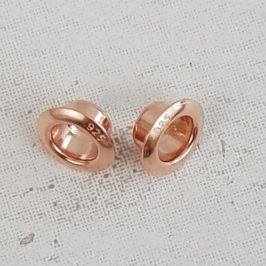 5mm Rose Gold Bead Core, Rose Gold Grommet, Rose Gold Eyelet, Rose Gold Rivet, 
