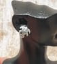 Textured Leaf Stud Earrings Sterling Silver 925  - Image 4