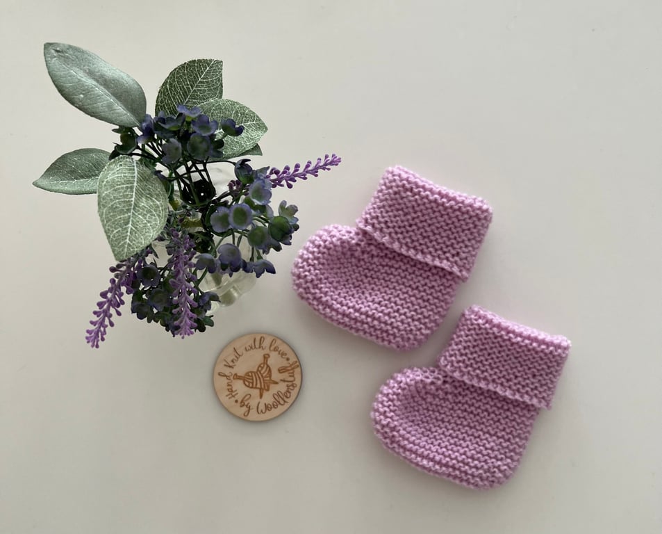 Made To Order Handknitted Darcy Baby Boots 5 sizes. Any colour.