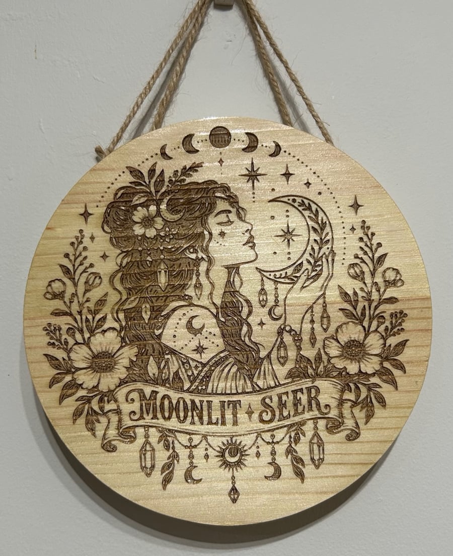 Beautiful Moonlight Seer wooden plaque