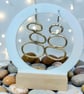 Brass & Sterling Silver Open Pebble Earrings - Designed & Handmade UK