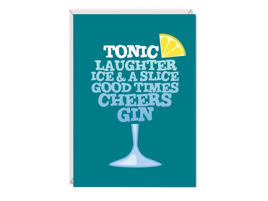 Gin Birthday Word Art Card