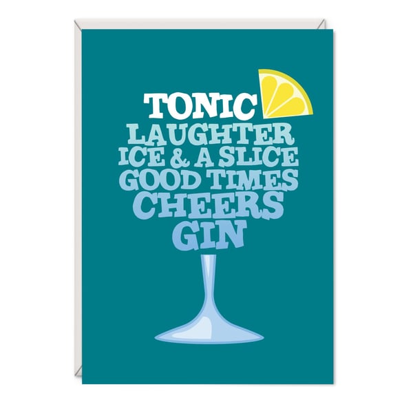 Gin Birthday Word Art Card
